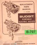 Budgit Model 4 Digits Portable Electric Hoists Parts Manual 1964